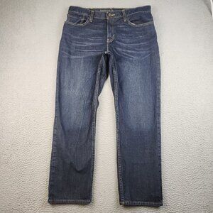 Roebuck & Co. Slim Straight Jeans Men's 36x30 Dark Blue Denim Casual Workwear